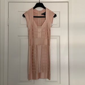 Light pink bodycon mini dress